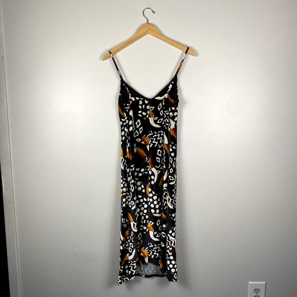 NWT Farm Rio Black Tucano Velvet Midi Dress in Black Multi XS - Picture 10 of 11